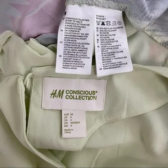 H&M Conscience Line Tropical Bird Toucan Mini Dress Recycled SZ 4 - Picture 6 of 6